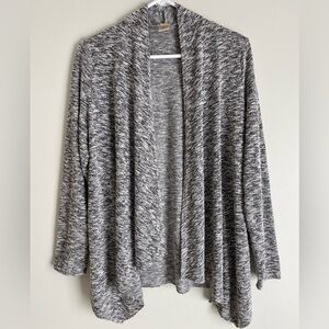 Cotton Emporium Gray Marled Open-Front Cardigan